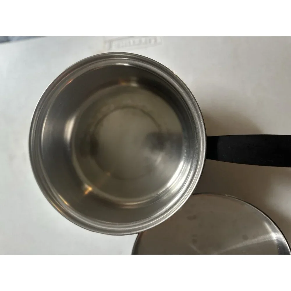 DUNCAN HINES SAUCE PAN POT AND LID‎ 3 PLY 18-8 STAINLESS STEEL 1 QT VERY GOOD